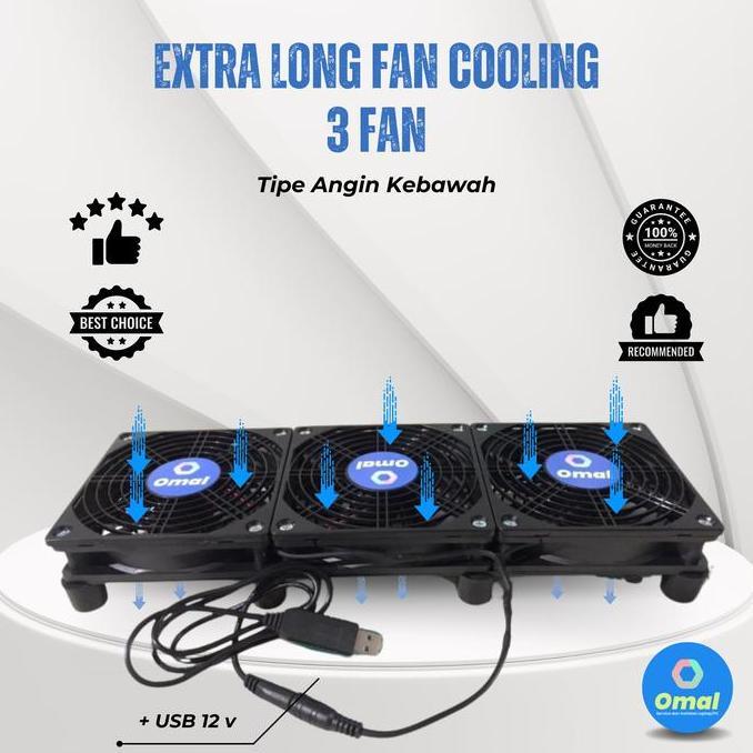 Extra Long Fan Cooling Wifi Router Kipas Pendingin 3 Fan 12v DC Laptop