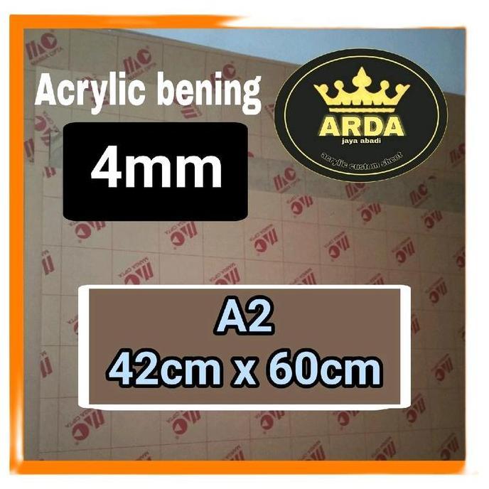 NEW Akrilik 4mm bening A2 Akrilik lembaran Acrylic clear  mika kaca plastik akrilik termurah Paper S