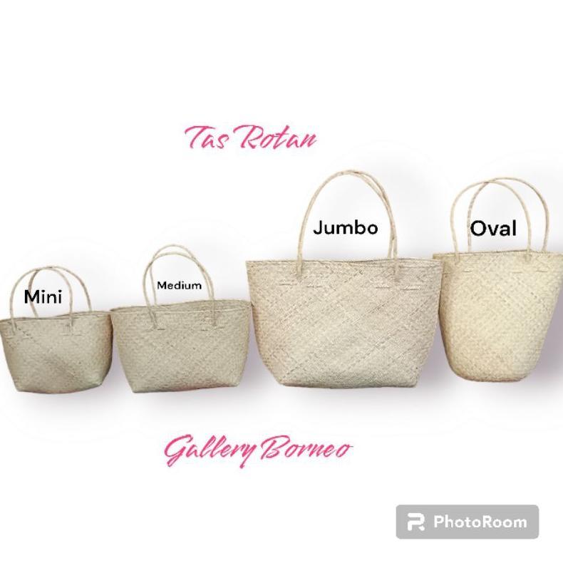 Tas Rotan Polos Tote Bag Anyaman Rotan Natural Handmade DISKON