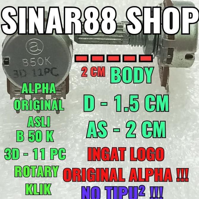 Potensio Variable Mono Klik Rotary Rotari B50K B 50K Original Alpha No Diskon