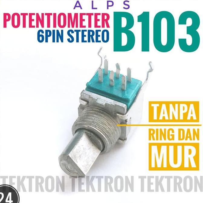 Alps Potentiometer 10K Stereo Potensio B10K 103B B103 2Xb10K Japan Ori Terbaru