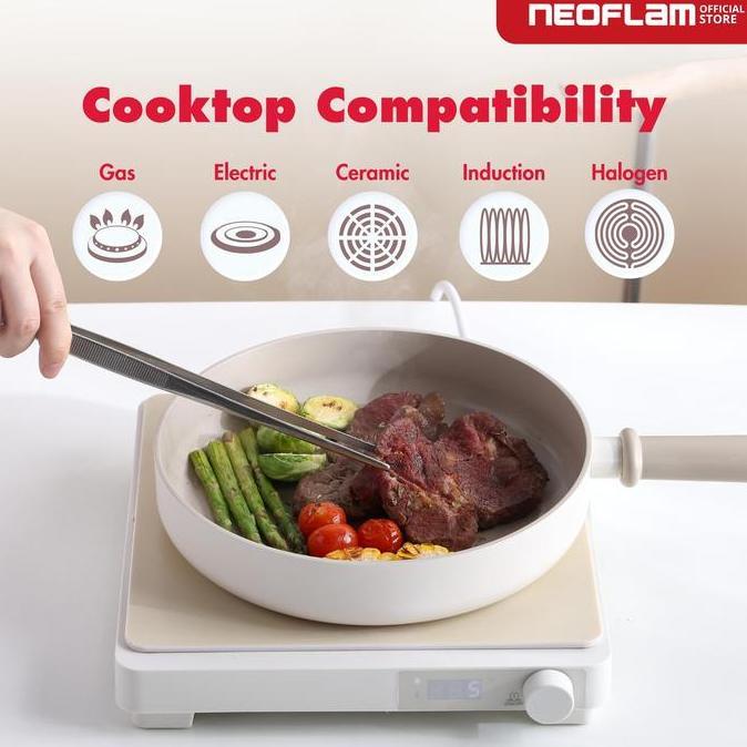 Sale Neoflam Chou Chou Forged Casserole Beige 20Cm - Panci Anti Lengket & Tahan Gores Ceramic Coatin