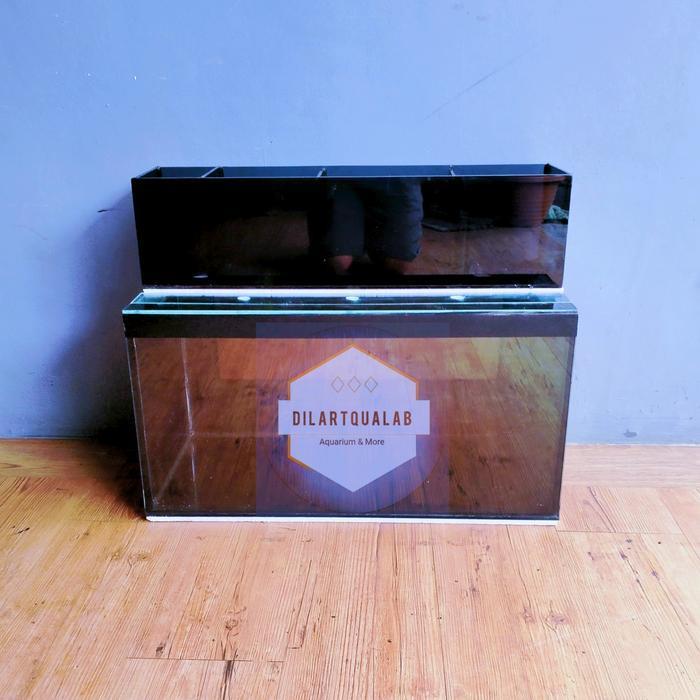 Paket Aquarium + Top Filter 60x30x30 Full Skotlet Oracal Hitam PO