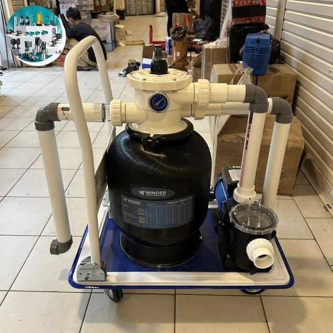 Paket Pompa Vacum Kolam Renang Portable Troli Mesin Pompa Kolam Renang