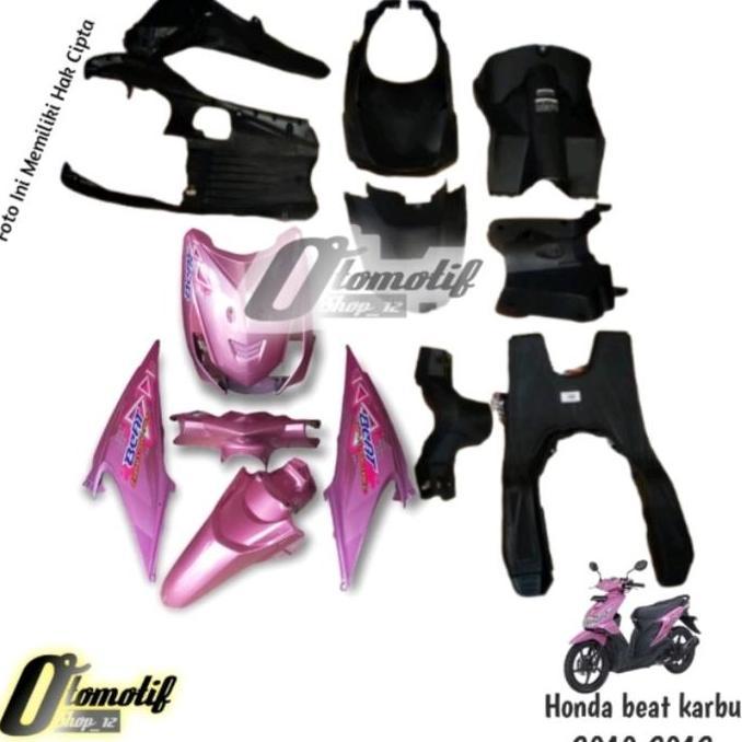 Full bodi halus kasar motor beat karbu pink berstriping 2010-2012