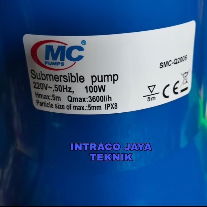 Pompa Celup Kolam Ikan 100Watt Mesin Pompa Air Kolam Ikan MC Pump