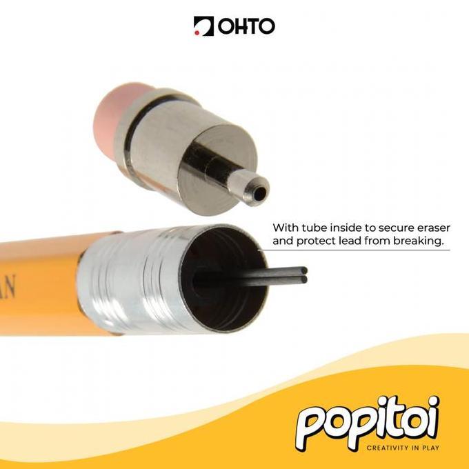 TERBARU - OHTO WN03 Sharp Wooden Mechanical Pencil Lead Holder 2.0 mm APS-680E Pensil Mekanik Cetek