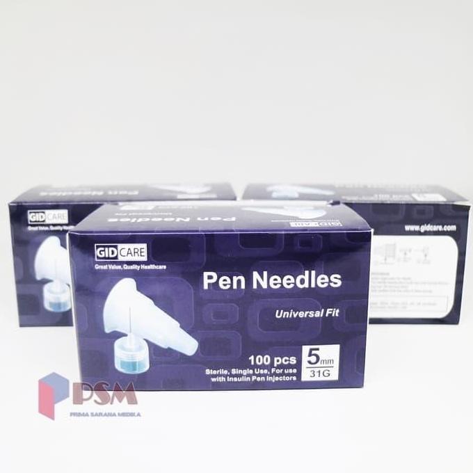 Pen Needle Jarum Insulin Gidcare 31G x 5mm / sejenis Micro-Fine BD Box