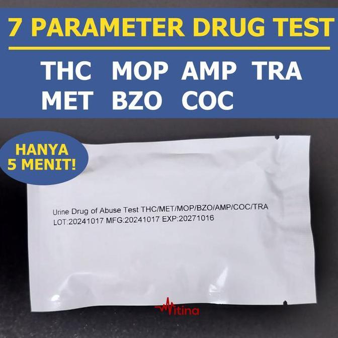 DRUG ABUSE TEST TES NARKOBA-7P 7 PARAMETER ALAT TES URIN URINE BNN CEPAT AKURAT
