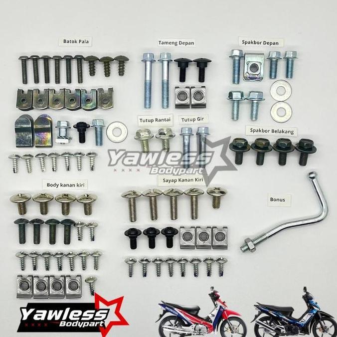 Baut Body Supra X 125 / Baut Body motor Supra X 125 Lengkap/Baut body motor Supra x 125 batman full 