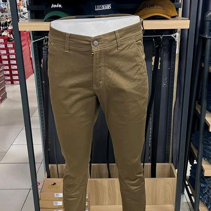 celana chinos merk lois original slimfit premium quality Pria Panjang Katun