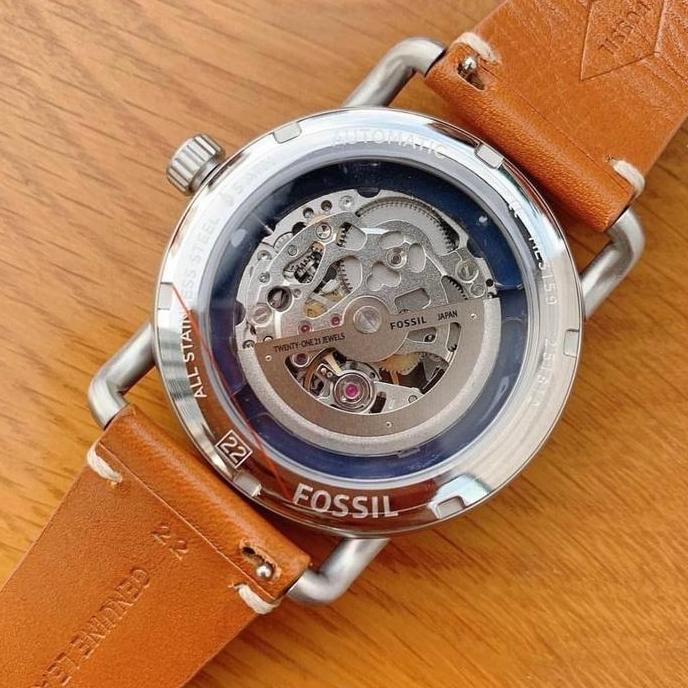 Jam Tangan Pria Original ME3159 ME 3159 Automatic Commuter Brown Leather Original Garansi Resmi