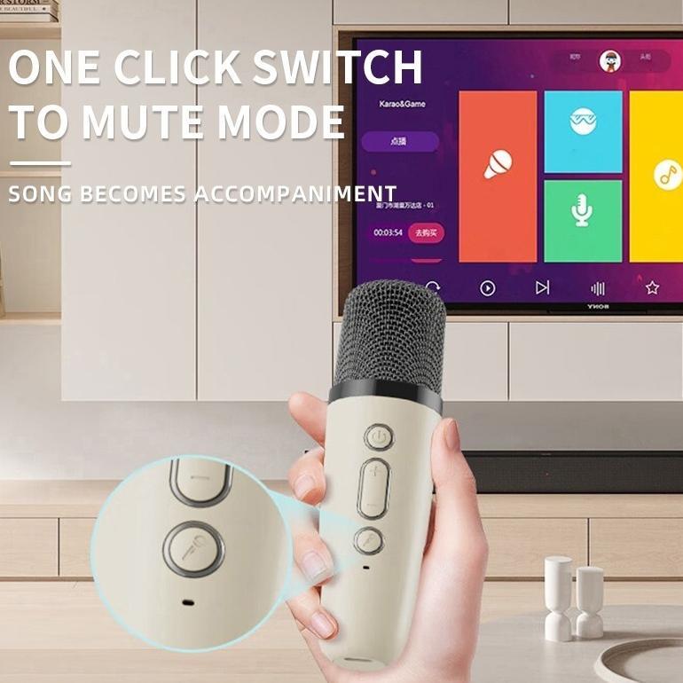 cuci gudang speaker bluetooth karaoke wireless microphone 2pcs/set high end karaoke speaker rgb ligh