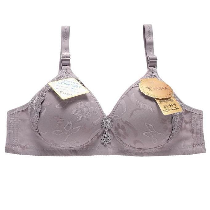 Bra Emboss Cantik KOmbinasi Renda Bunga Bunga, 1 set isi 3 Wanita Bh Tipis Katun Motif Busa Dewasa