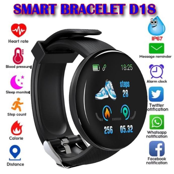 PROMO TERBARU Smartwatch D18 Jam Tangan Smartband D18 Waterproof Smart watch