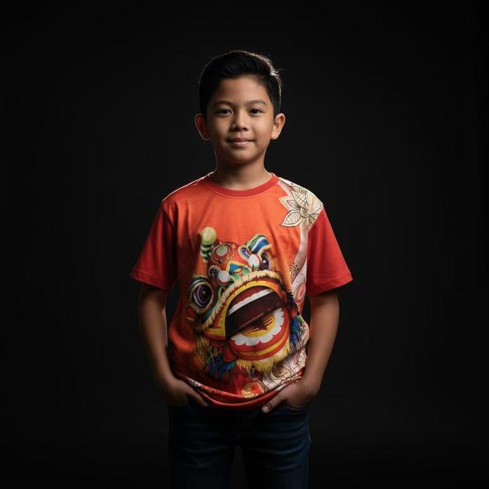 kaos anak baju anak kaos imlek liong naga 2026