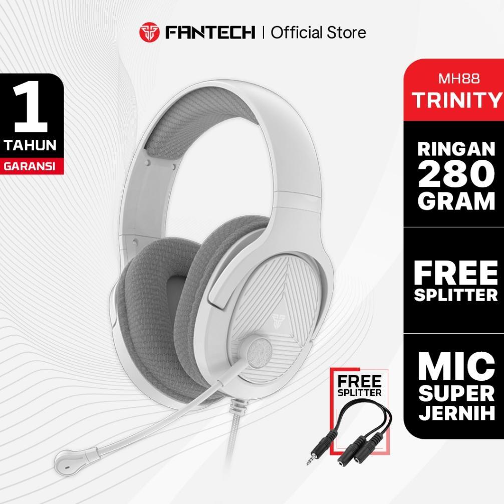CUCI GUDANG FANTECH TRINITY MH88 HEADSET GAMING PC KABEL TERLARIS SUPER BASS HEADPHONE 3.5MM JACK GR