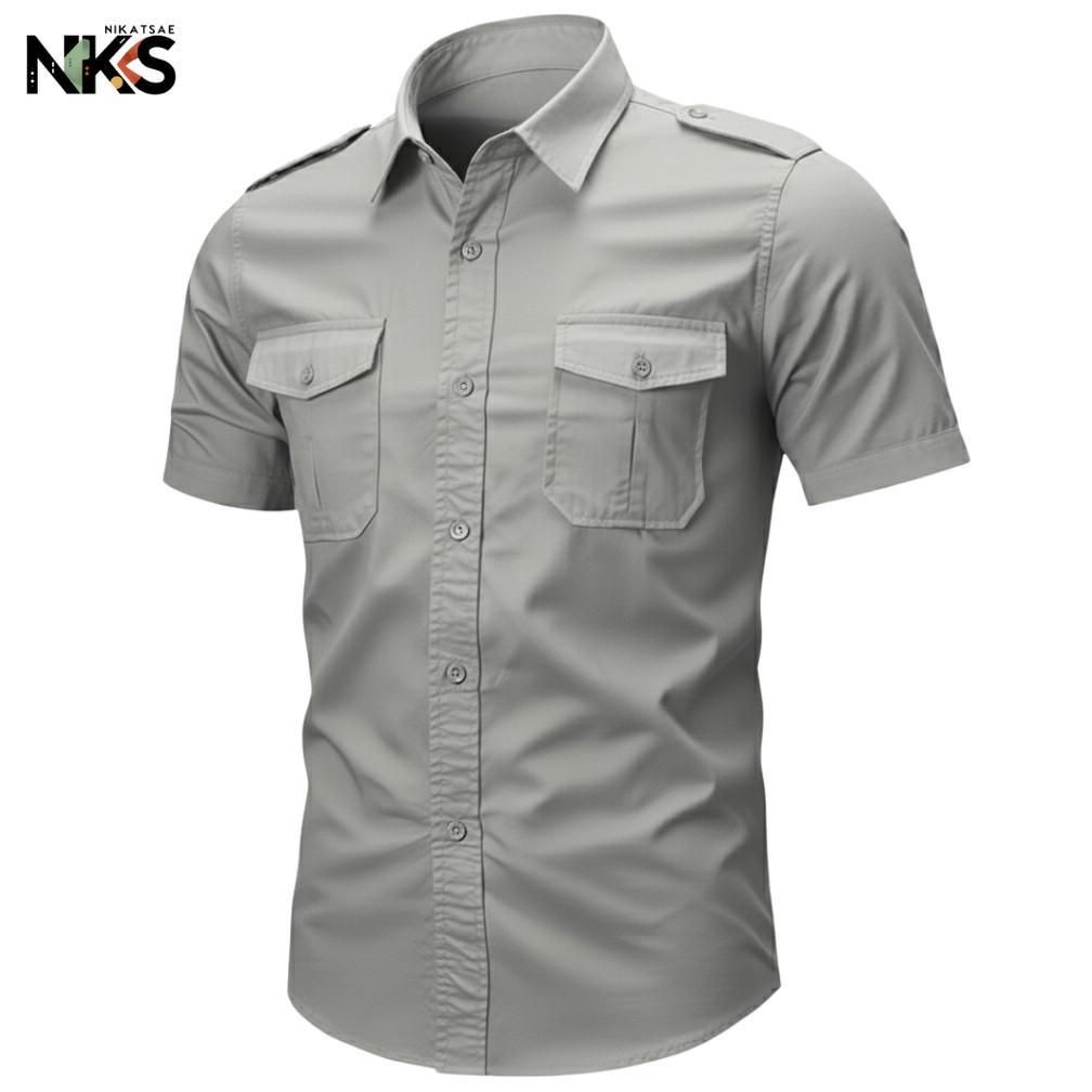 ORIGINAL KEMEJA PRIA ABU MUDA LENGAN PENDEK / KEMEJA TACTICAL / BAJU TACTICAL / KEMEJA / KEMEJA TACT
