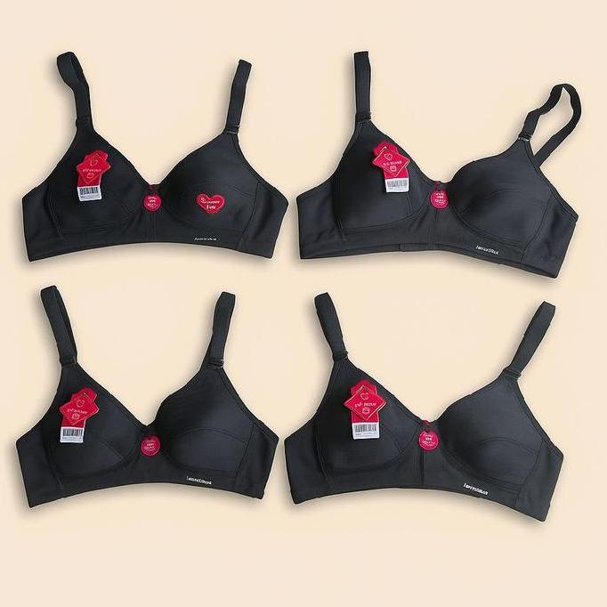6 PCS BRA TANPA KAWAT / BH LUTINO / BH KHUSUS HITAM / BH BUSA TIPIS / BH MURAH short  dalaman  wanit