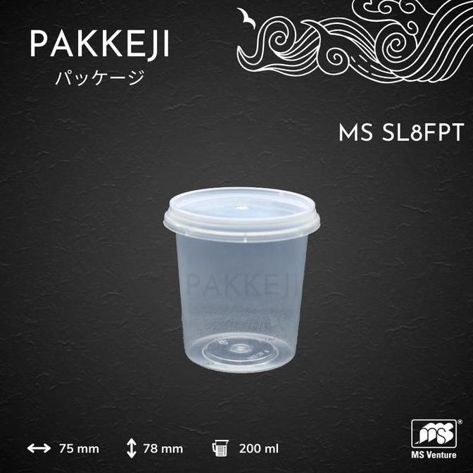PAKKEJI Cup Plastik 200ml / Cup Plastik / Thinwall / Gelas Plastik - MS Venture - MS SL8FPT - 100PCS