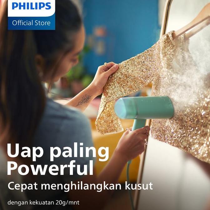 Lansungwoi- Philips Setrika Uap Handheld Sth3010/70 Hijau - Setrika Uap Portable Dapat Dilipat, Setr