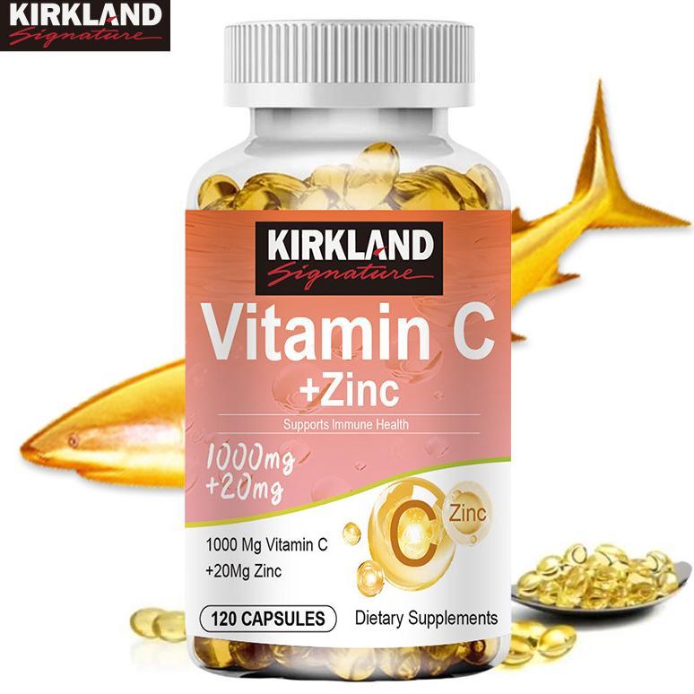 KIRKLAND Vitamin C With Zinc Capsules 1000mg Vitamin C With 20mg Zinc Capsule Immune Support, Energy