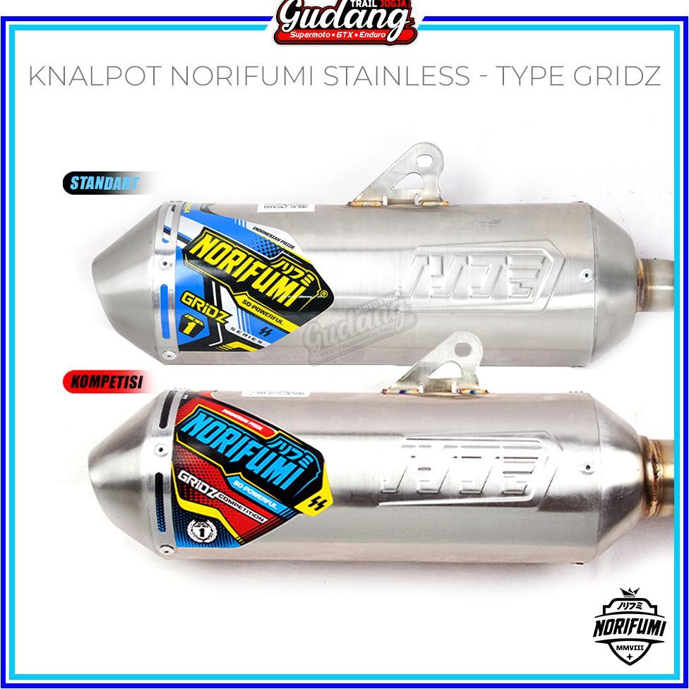 Knalpot MUFFLER Norifumi GRIDZ Bore Up Kompetisi  CRF 150L KLX 150 WR 155 Stainless ORIGINAL NORIFUM