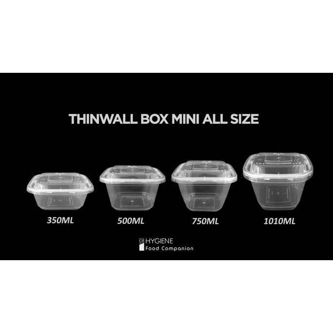 Papipu- Thinll Kotak Makan 500Ml Plastik - Food Container Persegi 500Ml