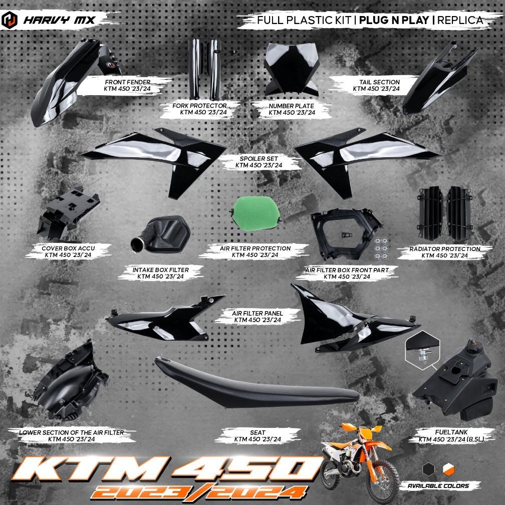 Body Set Body Trail Cover Bodyset Tangki Plus Jok HARVY MX KTM 450 2023 2024 [S2]