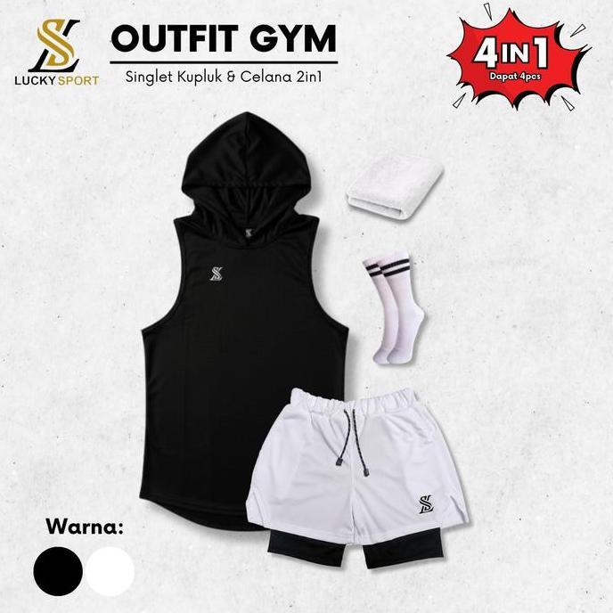 Supotsu- Lucky Sport | Outfit Olahraga Stelan Jersey Hoodie Baju Dan Celana Olahraga Gym Fitness Vol