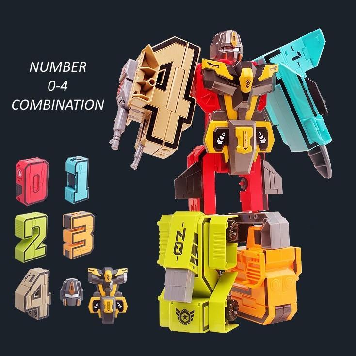 [LOGU] Mainan Robot Transformer Angka, Mainan robot angka berubah bentuk, Mechman angka