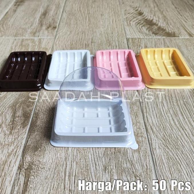 Youme- (Isi 50) Mika Bolu Gulung Mini / Tray Roll Cake Kotak Mini Kue Potong