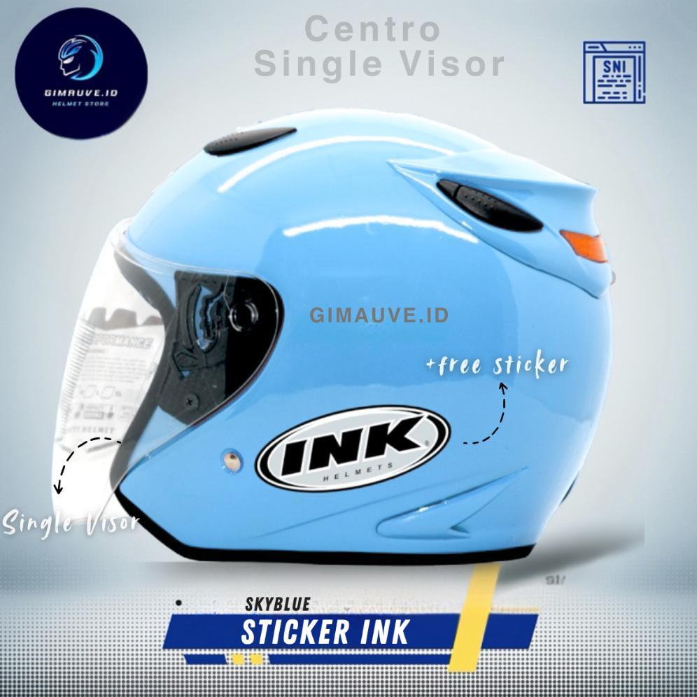 Helm Half Face Centro Sticker INK Single Visor SNI Pria Wanita Dewasa Helmet Helem Sporty Murah
