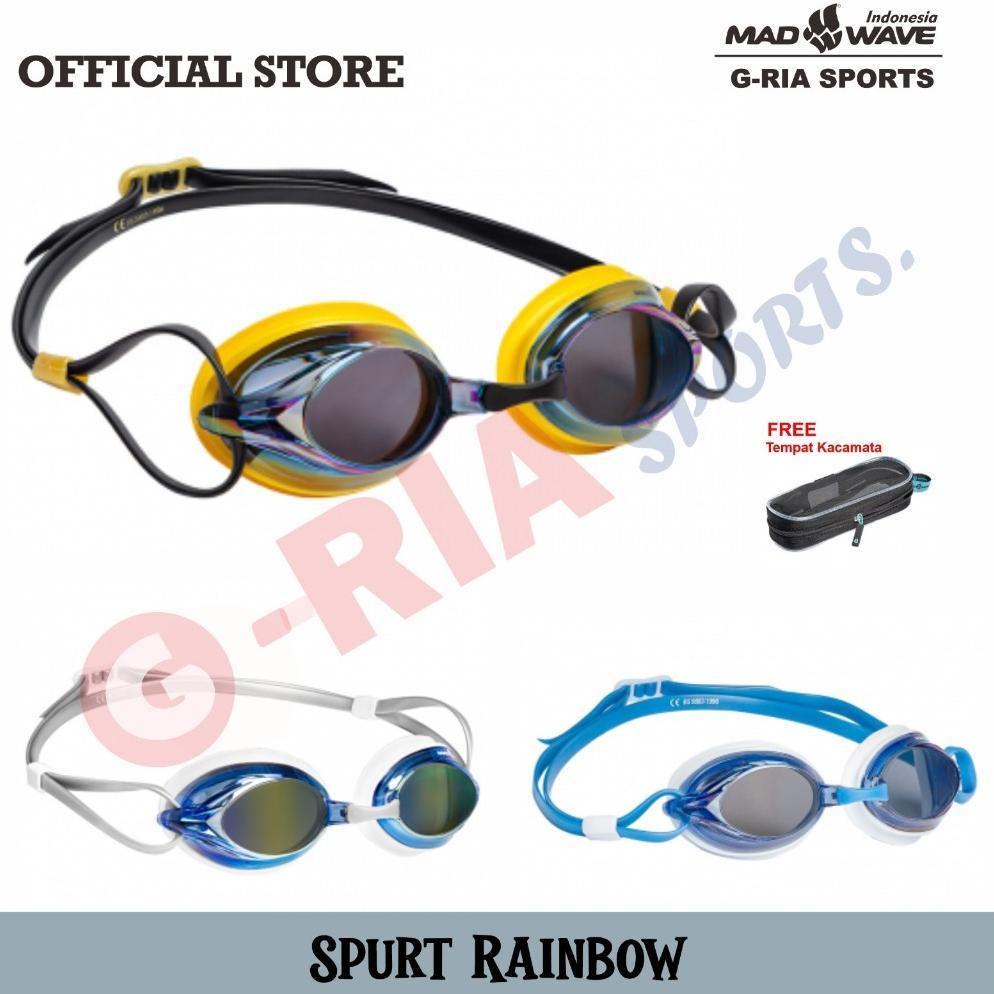 Ready stok Kacamata Renang Original Madwave ( Spurt LensaMirror / Rainbow ) ALL SIZE