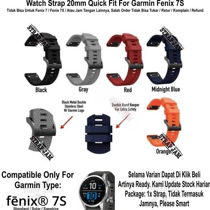 N33 Watch Strap Garmin Fenix 7S 42mm - Tali Jam 20mm Quick Fit Rubber