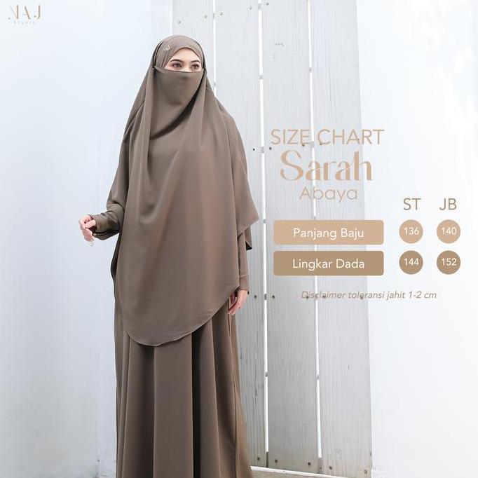 Shukyo- Naj Studio - (Abaya Saja) Sarah Abaya Gamis Umroh Haji Polos Syari