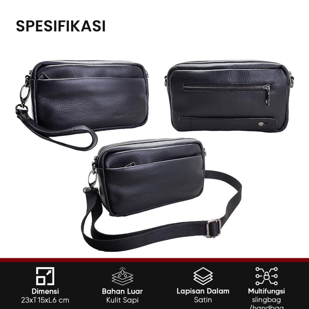 Tas Handbag Pria Hush Puppies 918 Kulit Asli | Tas Selempang Pria Pum Elegan Termurah