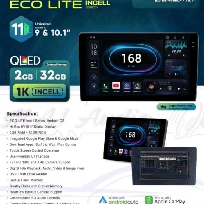 HEAD UNIT TAPE TV MOBIL DOUBLE DIN ANDROID MERK ORCA/DHD/SKELETON UNTUK HONDA JAZZ 20-2012 LAYAR 10 