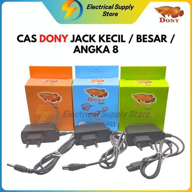 Litcx- Cas / Charger Senter Kepala Dony Dn-2000 Jack Kecil / Besar / Angka 8