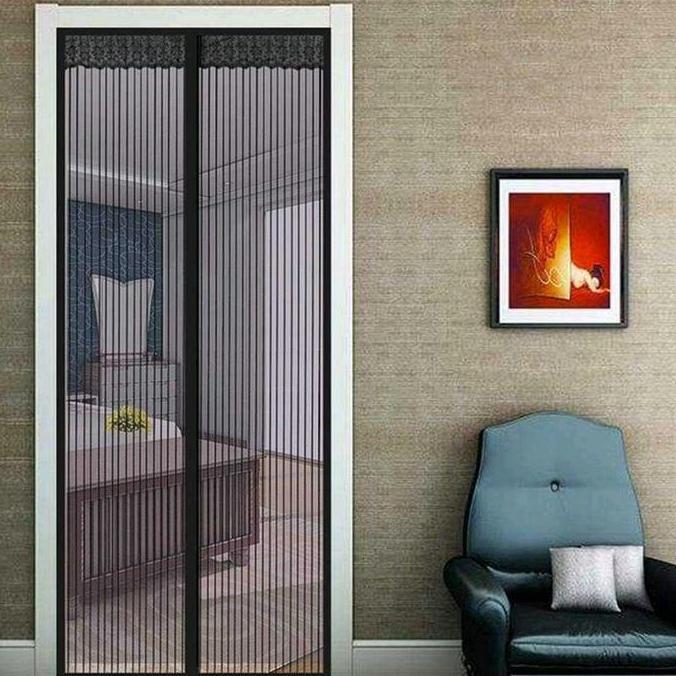 TERLARIS TIRAI PINTU ANTI NYAMUK KELAMBU MAGNETIC DOOR - CNY-121 HITAM JARING