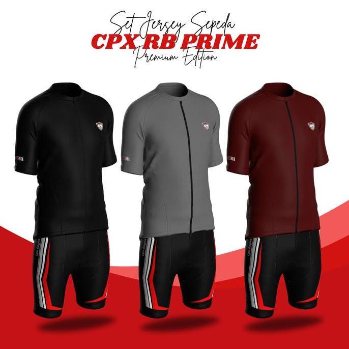 CPX Sport Setelan Baju Set Jersey Cpx Prime Polos Celana Sepeda Roadbike Ketat Slim