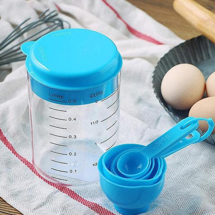 Lansungkirim- Sendok Takar Plastik Set Gelas Takar Rna Pink Dan Biru