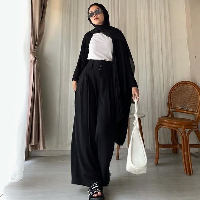 Celana Hhwaist Pants flowly ( vintage dark academia )
