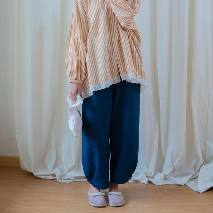 BAGGY PANTS - Celana wanita baggy panjang bahan twill