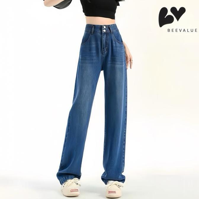 [Beevalue] Celana Jeans Panjang Wanita Highwaist Loose Jeans Kulot Jeans Wide Leg Jeans Loose Jeans 