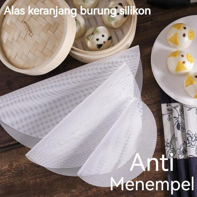 Lansungkirim- Alas Pangsit Kukus - Alas Roti Kukus - Alas Kukusan Bahan Silikon Anti Lengket - Alas 