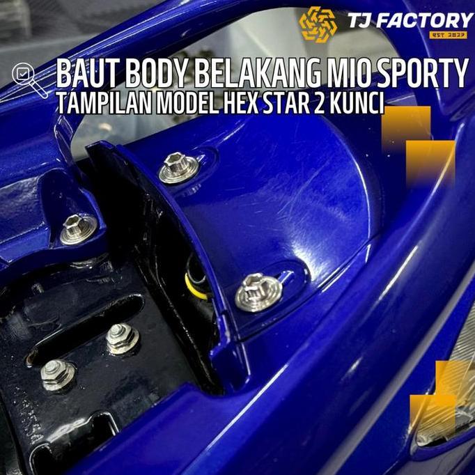 1 Set Baut Sambungan Body Belakang Mio Sporty Mio Smile Stainless Cnc 1 Kunci By Tj Factory (2Pcs) A