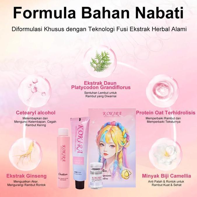 Ohr- Kokira Hair Color Milk Tea Ash Semir Rambut Cat Rambut Permanen Hair Dye Perna Rambut Color 100