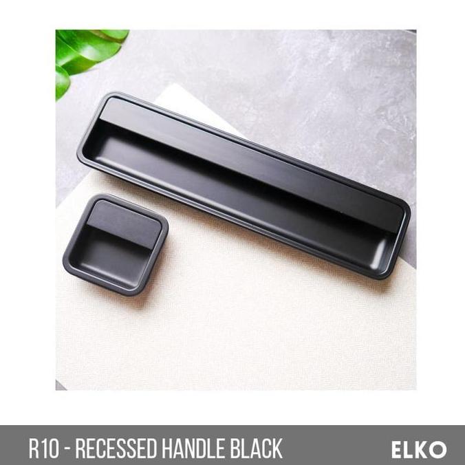 Etivo R10 Recessed Handle Pair Black | Tarikan Laci Tanam Gagang Lemari