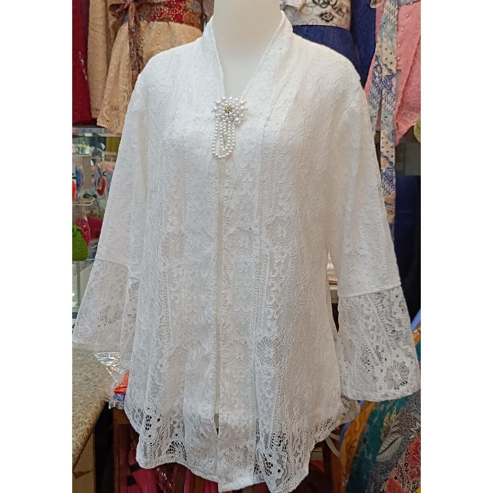 Discount ATASAN KEBAYA WANITA KHUSUS PUTIH MODEL LENGGAN TROMPET KEBAYA MODERN